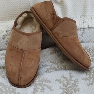 UGG Leisure Slip On Men's Suede Sheepskin Slipper Tan, Size 10